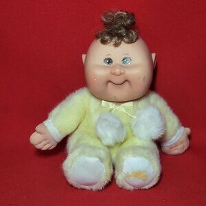 Cabbage Patch Kids Snugglies Baby Doll Yellow Plush Bear Brown Hair Xavier Rober
